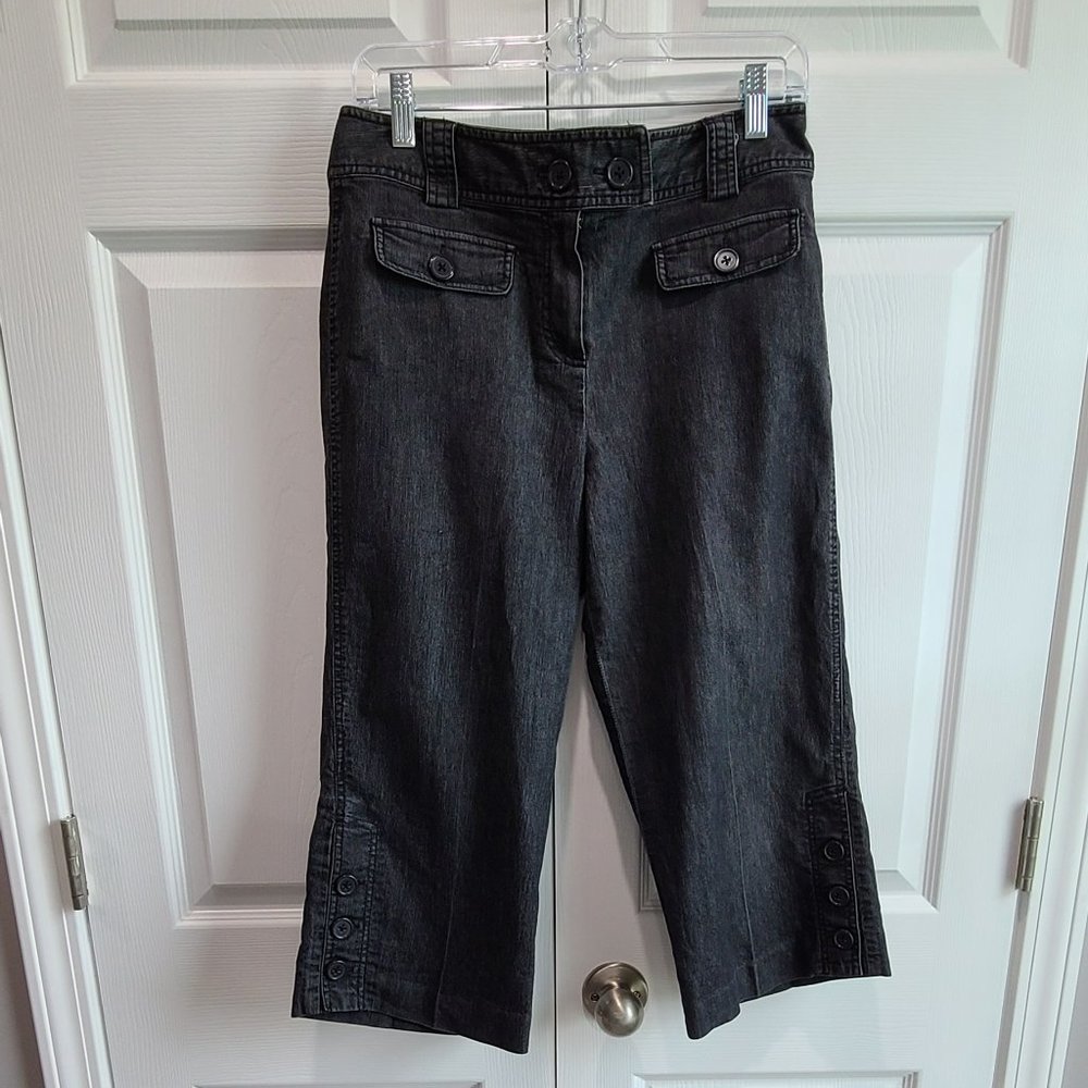 Black Larry Levine Cropped Style Pants, Size 10P